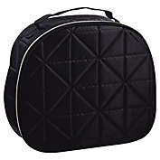 Modella&reg; Quilted Round Train Case Cosmetic Duffle in Black