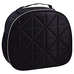 Modella® Quilted Round Train Case Cosmetic Duffle in Black