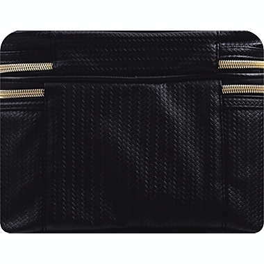 Modella&reg; 5-Piece Double Zipper Train Case Travel Set in Black. View a larger version of this product image.