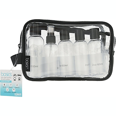 Allegro Basics Clear Toiletry Kit with Bottles. View a larger version of this product image.