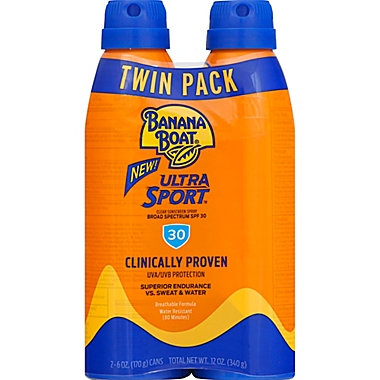Banana Boat&reg; 2-Pack Ultra Sport&trade; 12 fl. oz. Clear Ultramist&reg; Sunscreen Spray SPF 30. View a larger version of this product image.
