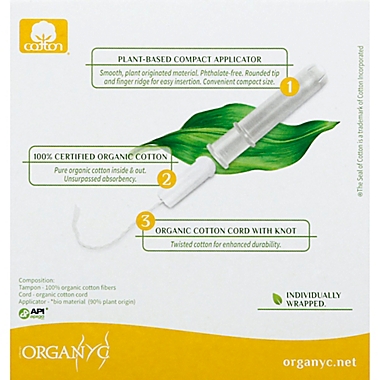 Organyc 16-Count Regular Tampons. View a larger version of this product image.