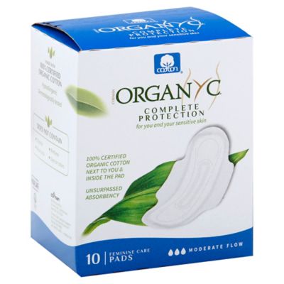 Organyc 10-Count Moderate Pads with Wings