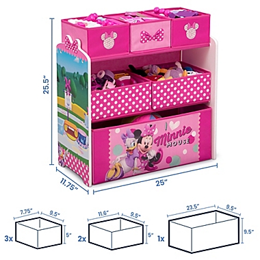 Delta Children Disney&reg; Minnie Mouse 6-Bin Toy Organizer. View a larger version of this product image.