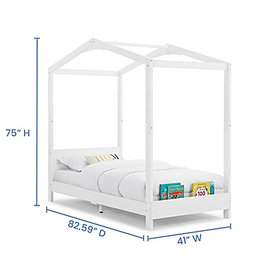 Delta Children Poppy House Twin Platform Bed in Bianca White. View a larger version of this product image.