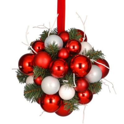 red and silver ball ornaments