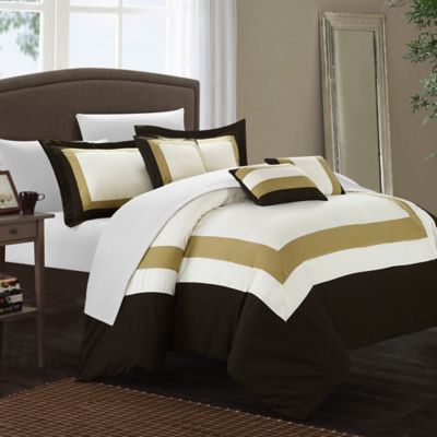 Chic Home Dylan 10-Piece Queen Comforter Set in Gold