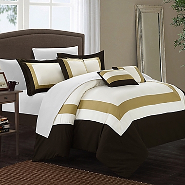 Chic Home Dylan 10-Piece King Comforter Set in Gold. View a larger version of this product image.
