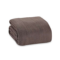 Eddie Bauer® Herringbone Cotton Twin Blanket in Mushroom