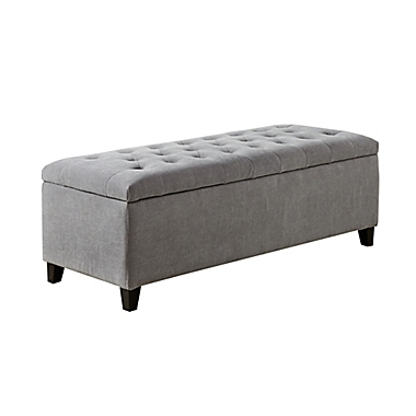 Madison Park Shandra Storage Bench in Grey. View a larger version of this product image.