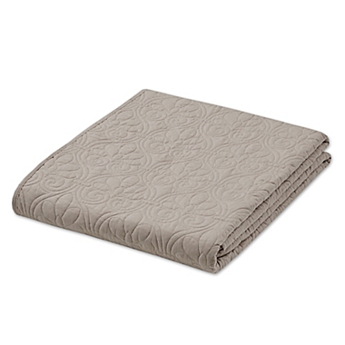 Madison Park Quebec Throw Blanket in Khaki. View a larger version of this product image.