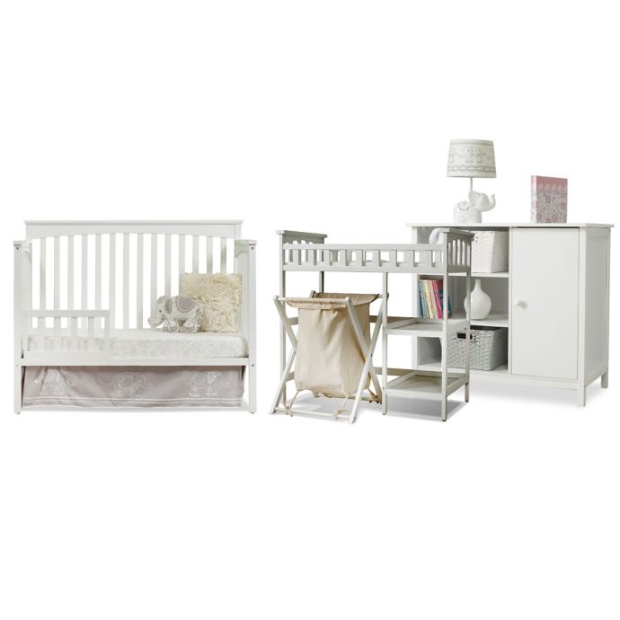 Sorelle Petite Paradise 5 Piece Complete Nursery Set In White