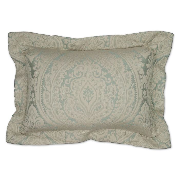 Austin Horn® Classics Abigail Oblong Throw Pillow in Aqua Blue/Beige