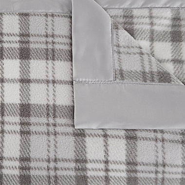 True North by Sleep Philosophy Microfleece Full/Queen Blanket in Grey Plaid. View a larger version of this product image.