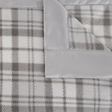 True North by Sleep Philosophy Microfleece Full/Queen Blanket in Grey Plaid. View a larger version of this product image.