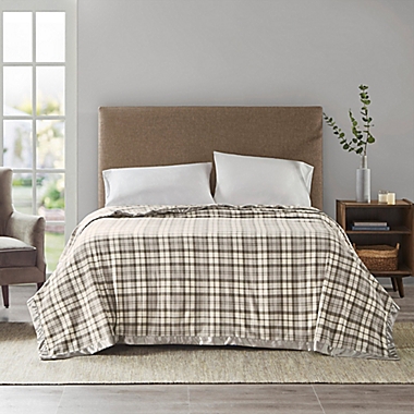 True North by Sleep Philosophy Microfleece Full/Queen Blanket in Grey Plaid. View a larger version of this product image.
