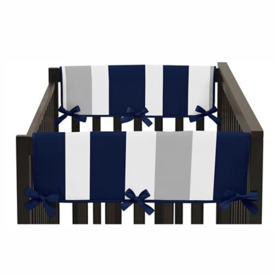 navy blue crib rail cover