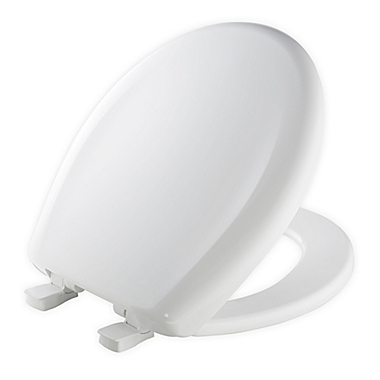 Mayfair Round Plastic Whisper Close&reg; Toilet Seat in White. View a larger version of this product image.