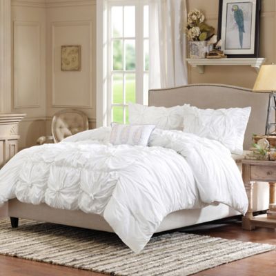 Madison Park Harlow Duvet Cover Set In White Bed Bath Beyond