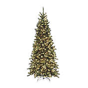 National Tree Company 7-1/2-Foot Pre-Lit Tiffany Fir Slim Christmas Tree with Clear Lights