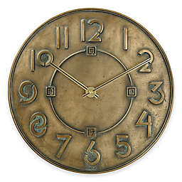 Bulova Frank Lloyd Write Exhibition Typeface Wall Clock in Antique Bronze