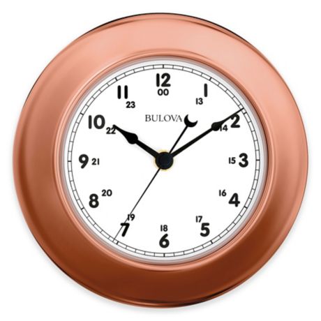 Bulova 3-Piece Info Station Wall Clock in Copper | Bed Bath & Beyond