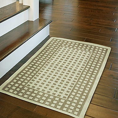 Bacova Woven Natural Terra Checks 26-Inch x 46-Inch Accent Rug in Brown/Ivory. View a larger version of this product image.
