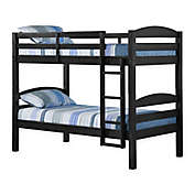 Forest Gate Solid Wood Twin-Over-Twin Bunk Bed in Black