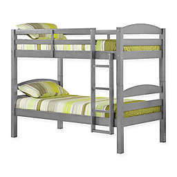 Forest Gate Solid Wood Twin-Over-Twin Bunk Bed in Grey