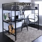 Alternate image 3 for Forest Gate Riley Full Size Metal Loft Bed with Desk in Black