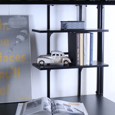 Forest Gate Riley Full Size Metal Loft Bed with Desk in Black. View a larger version of this product image.