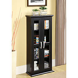 Forest Gate 41" Logan Traditional Wood Media Cabinet in Black