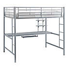 Alternate image 1 for Forest Gate Riley Full Size Metal Loft Bed with Desk in Silver