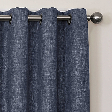 Design Solutions Quinn 108-Inch Grommet 100% Blackout Window Curtain Panel in Navy (Single). View a larger version of this product image.