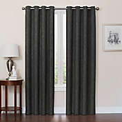 Quinn 108-Inch Grommet 100% Blackout Window Curtain Panel in Black/Charcoal (Single)