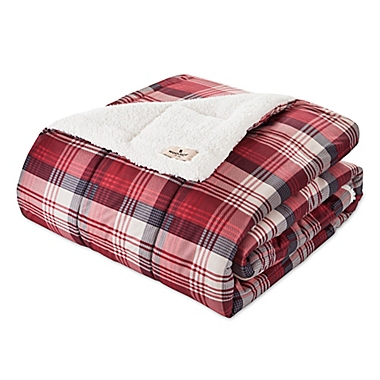 Woolrich&reg; Tasha Cozy Spun Berber Printed Throw Blanket in Red. View a larger version of this product image.