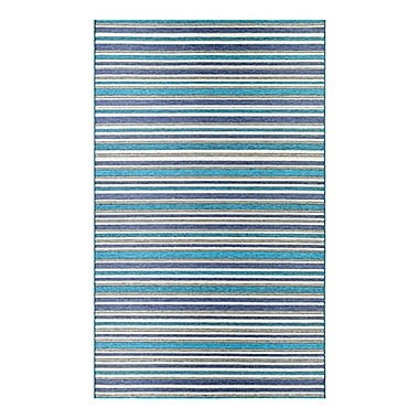 Couristan&reg; Cape Brockton 6&#39;6x 9&#39; 6 Indoor/Outdoor Area Rug in Cobalt/Teal. View a larger version of this product image.