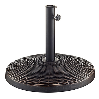 Forest Gate Wicker Style Round Umbrella Base in Antique Bronze. View a larger version of this product image.
