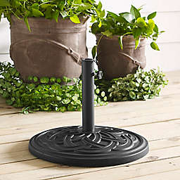 Forest Gate Circle Weave Poly-Resin Umbrella Base in Black