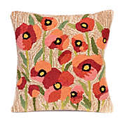 Liora Manne Frontporch Poppies Square Indoor/Outdoor Throw Pillow in Netrual