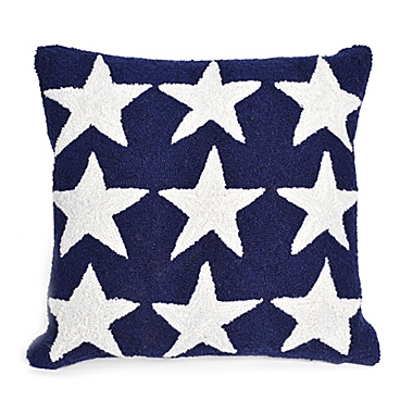 Liora Manne Frontporch Stars Square Indoor/Outdoor Throw Pillow in Blue. View a larger version of this product image.