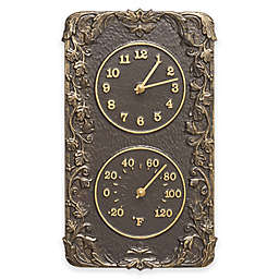 Whitehall Products Acanthus Combo Outdoor Clock and Thermometer in French Bronze