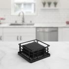 Alternate image 1 for SALT&trade; 4.25-Inch Square Steel Coaster Holder in Black Wire