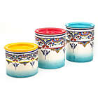 Alternate image 1 for Euro Ceramica Zanzibar Canisters in Blue/White (Set of 3)