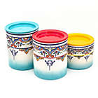 Alternate image 2 for Euro Ceramica Zanzibar Canisters in Blue/White (Set of 3)