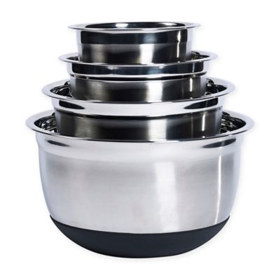 Tabletops Unlimited&reg; 4-Piece Stainless Steel Mixing Bowl Set with Silicone Base