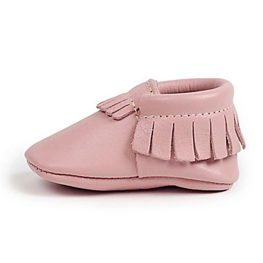 Freshly Picked Size 6-12M Moccasins in Blush. View a larger version of this product image.
