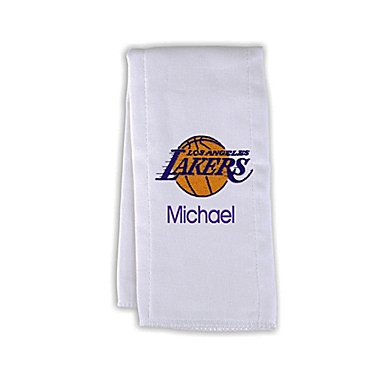 Designs by Chad and Jake NBA Personalized Los Angeles Lakers Burp Cloth. View a larger version of this product image.