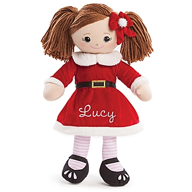 Brunette Santa Dress Doll in Red. View a larger version of this product image.