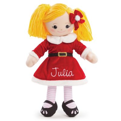 Blonde Santa Dress Doll in Red